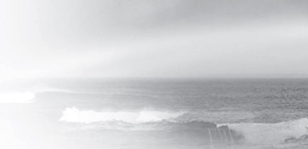 Rainbow shadow stirred by waves