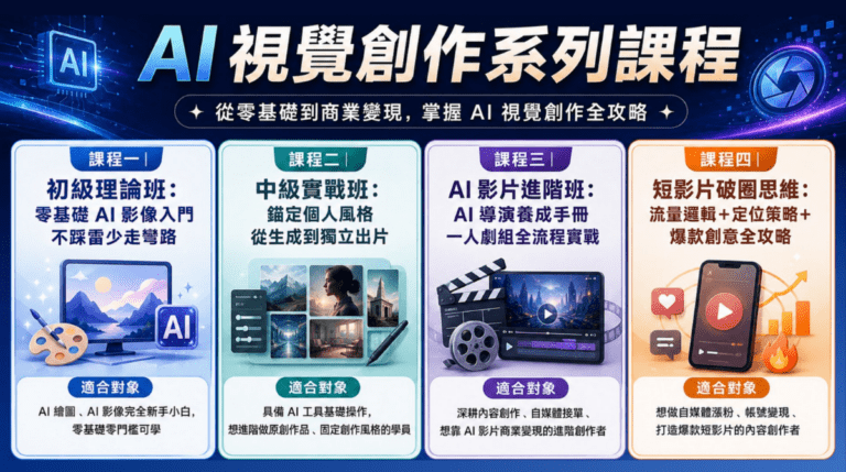 AI 視覺創作系列課程｜四堂全套報名優惠